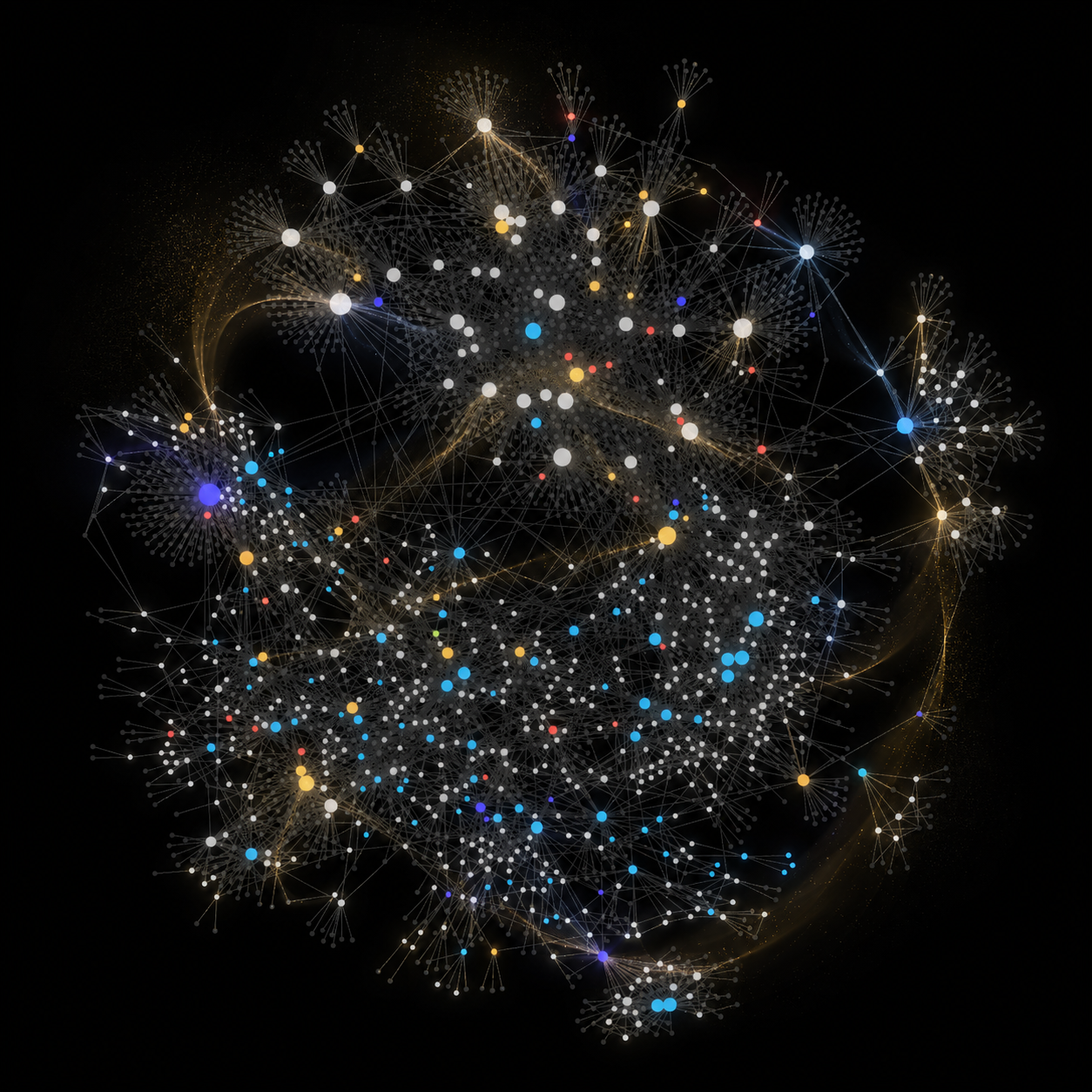 An abstract network graph representing connected notes