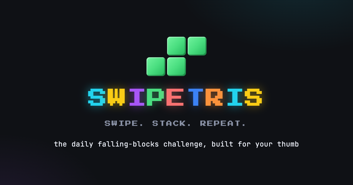 Swipetris logo with falling blocks